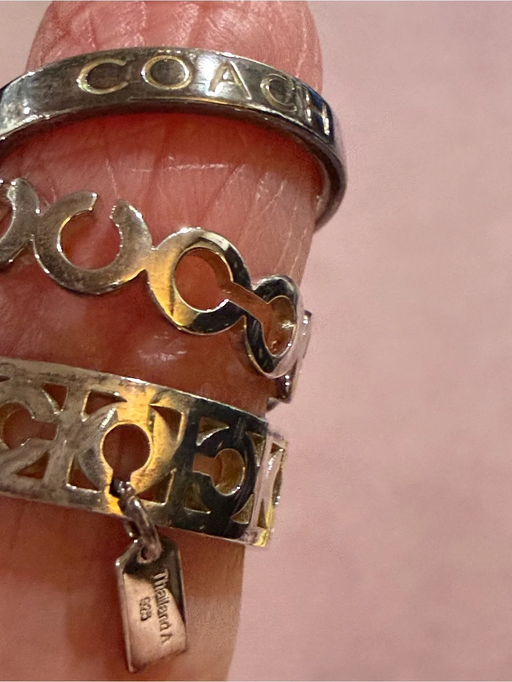 Coach Silver stackable rings